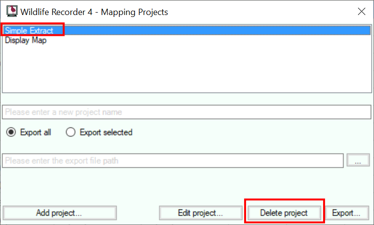 DistributionMapDeleteProject